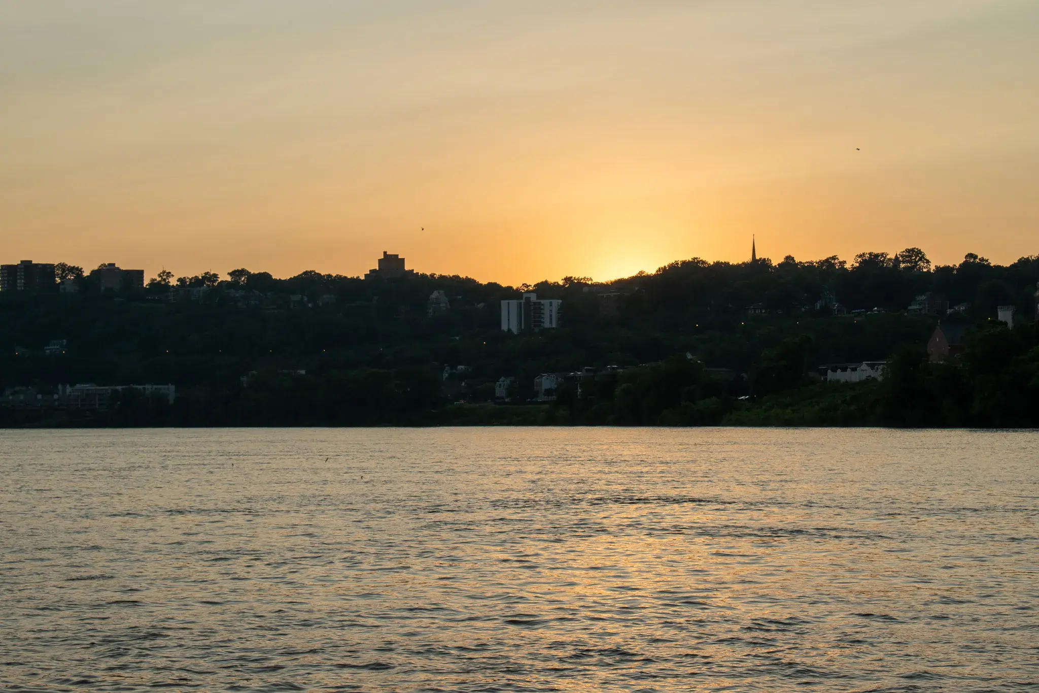 Sunset over the Ohio River from the deck of the riverboat
